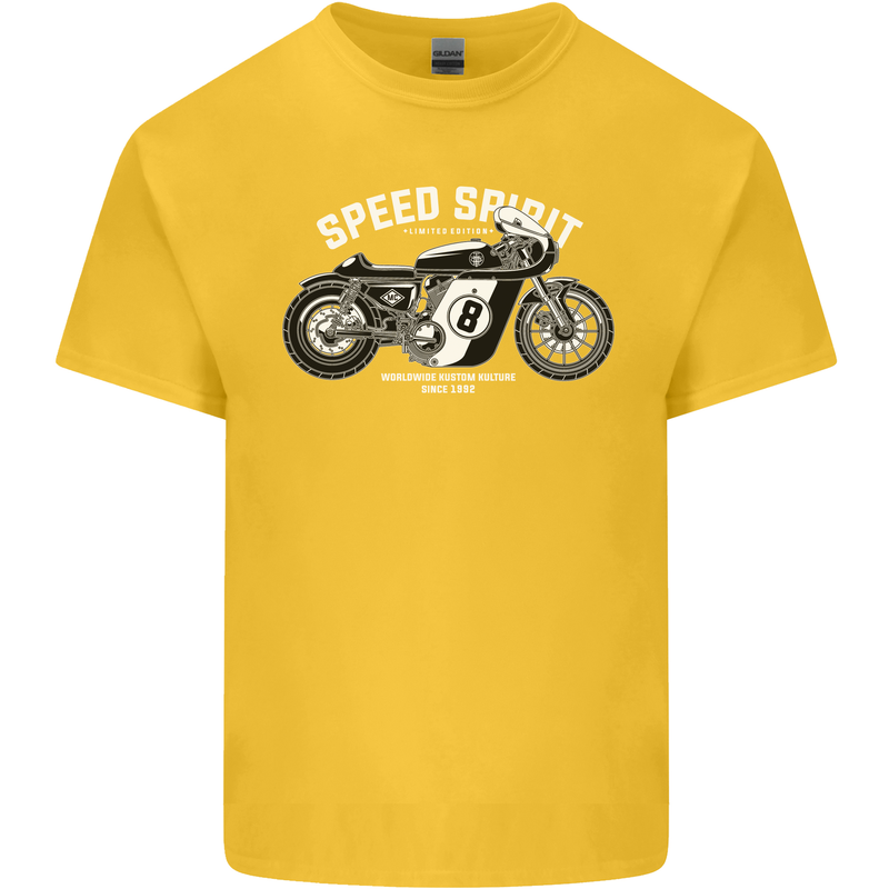 Kustom Kulture Cafe Racer Biker Motorbike Kids T-Shirt Childrens Yellow