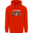 Kustom Kulture Cafe Racer Biker Motorbike Mens 80% Cotton Hoodie Bright Red
