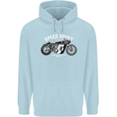 Kustom Kulture Cafe Racer Biker Motorbike Mens 80% Cotton Hoodie Light Blue