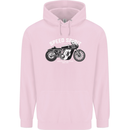 Kustom Kulture Cafe Racer Biker Motorbike Mens 80% Cotton Hoodie Light Pink