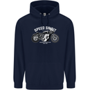 Kustom Kulture Cafe Racer Biker Motorbike Mens 80% Cotton Hoodie Navy Blue