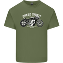 Kustom Kulture Cafe Racer Biker Motorbike Mens Cotton T-Shirt Tee Top Military Green