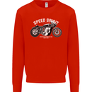 Kustom Kulture Cafe Racer Biker Motorbike Mens Sweatshirt Jumper Bright Red