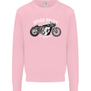 Kustom Kulture Cafe Racer Biker Motorbike Mens Sweatshirt Jumper Light Pink