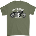 Kustom Kulture Cafe Racer Biker Motorbike Mens T-Shirt Cotton Gildan Military Green