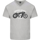 Kustom Kulture Cafe Racer Biker Motorbike Mens V-Neck Cotton T-Shirt Sports Grey