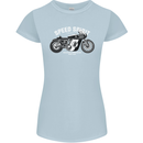 Kustom Kulture Cafe Racer Biker Motorbike Womens Petite Cut T-Shirt Light Blue
