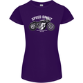 Kustom Kulture Cafe Racer Biker Motorbike Womens Petite Cut T-Shirt Purple