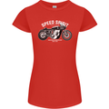 Kustom Kulture Cafe Racer Biker Motorbike Womens Petite Cut T-Shirt Red