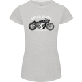 Kustom Kulture Cafe Racer Biker Motorbike Womens Petite Cut T-Shirt Sports Grey