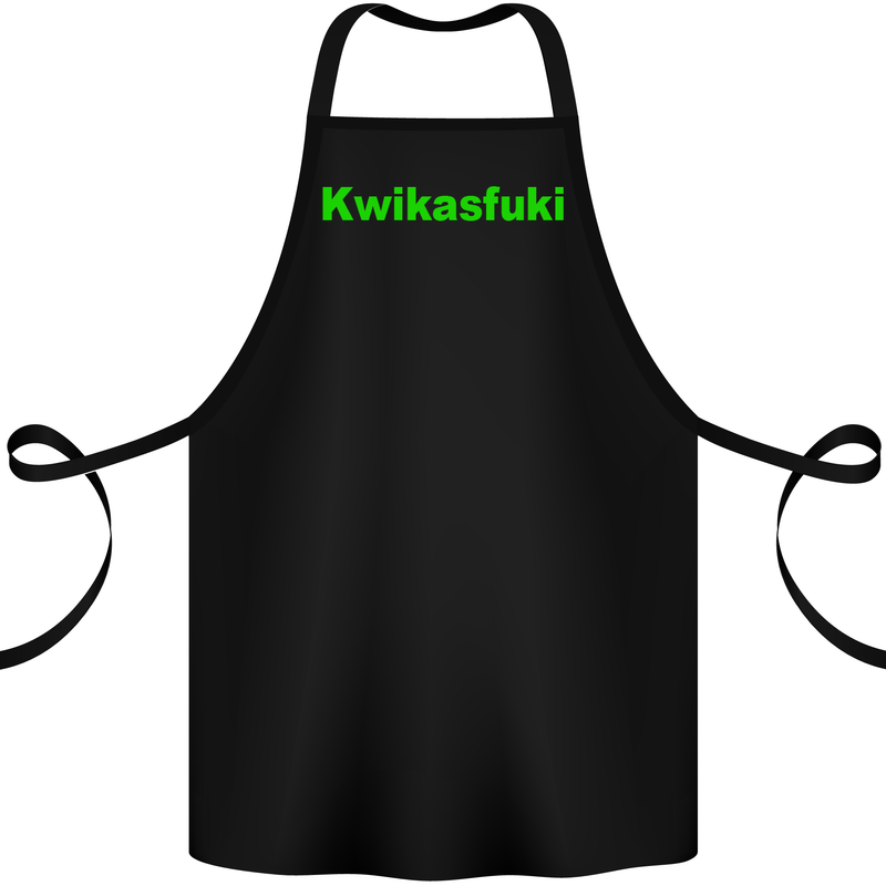 Kwikasfuki Superbike Funny Biker Motorcycle Cotton Apron 100% Organic Black