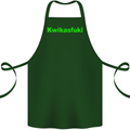 Kwikasfuki Superbike Funny Biker Motorcycle Cotton Apron 100% Organic Forest Green