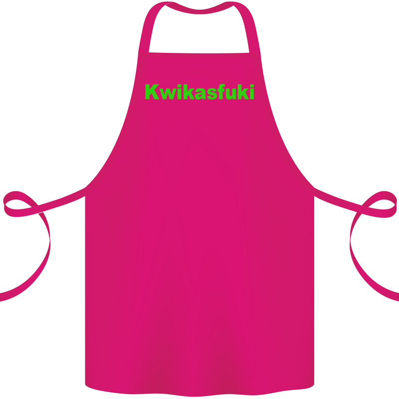 Kwikasfuki Superbike Funny Biker Motorcycle Cotton Apron 100% Organic Pink