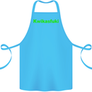 Kwikasfuki Superbike Funny Biker Motorcycle Cotton Apron 100% Organic Turquoise