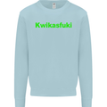 Kwikasfuki Superbike Funny Biker Motorcycle Kids Sweatshirt Jumper Light Blue
