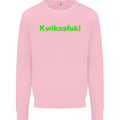 Kwikasfuki Superbike Funny Biker Motorcycle Kids Sweatshirt Jumper Light Pink