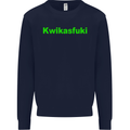 Kwikasfuki Superbike Funny Biker Motorcycle Kids Sweatshirt Jumper Navy Blue