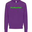 Kwikasfuki Superbike Funny Biker Motorcycle Kids Sweatshirt Jumper Purple