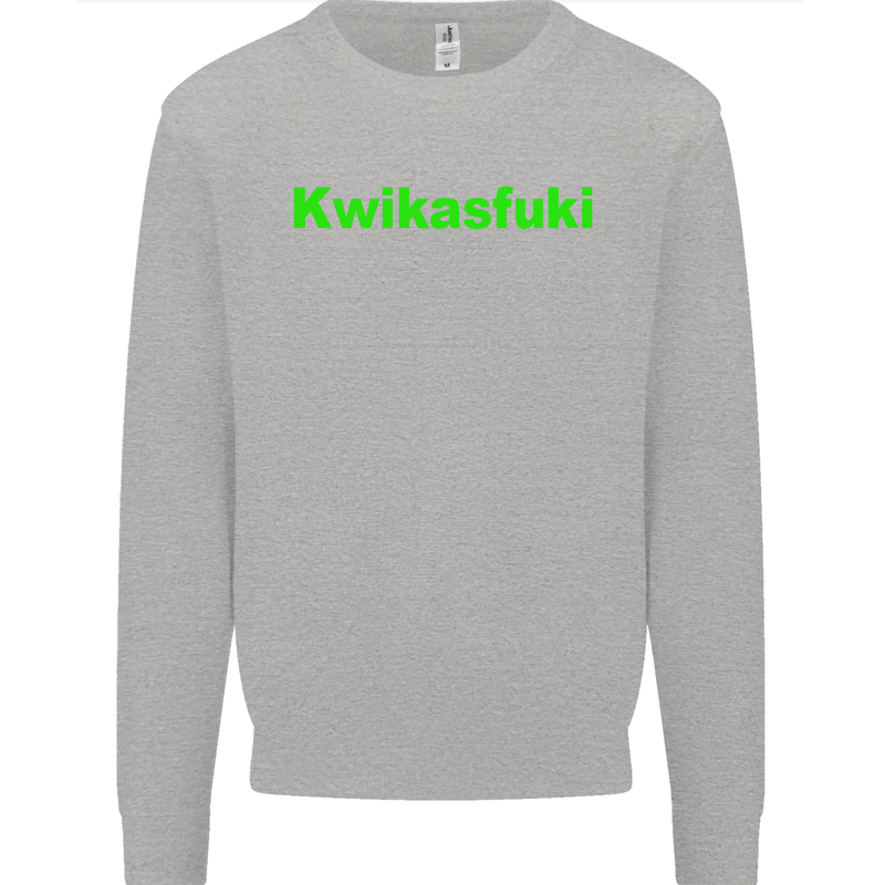 Kwikasfuki Superbike Funny Biker Motorcycle Kids Sweatshirt Jumper Sports Grey