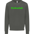 Kwikasfuki Superbike Funny Biker Motorcycle Kids Sweatshirt Jumper Storm Grey