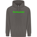 Kwikasfuki Superbike Funny Biker Motorcycle Mens 80% Cotton Hoodie Charcoal
