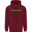 Kwikasfuki Superbike Funny Biker Motorcycle Mens 80% Cotton Hoodie Maroon