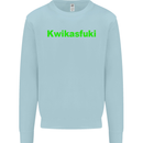 Kwikasfuki Superbike Funny Biker Motorcycle Mens Sweatshirt Jumper Light Blue