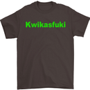 Kwikasfuki Superbike Funny Biker Motorcycle Mens T-Shirt Cotton Gildan Dark Chocolate