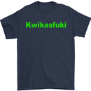 Kwikasfuki Superbike Funny Biker Motorcycle Mens T-Shirt Cotton Gildan Navy Blue