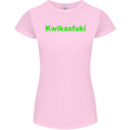 Kwikasfuki Superbike Funny Biker Motorcycle Womens Petite Cut T-Shirt Light Pink