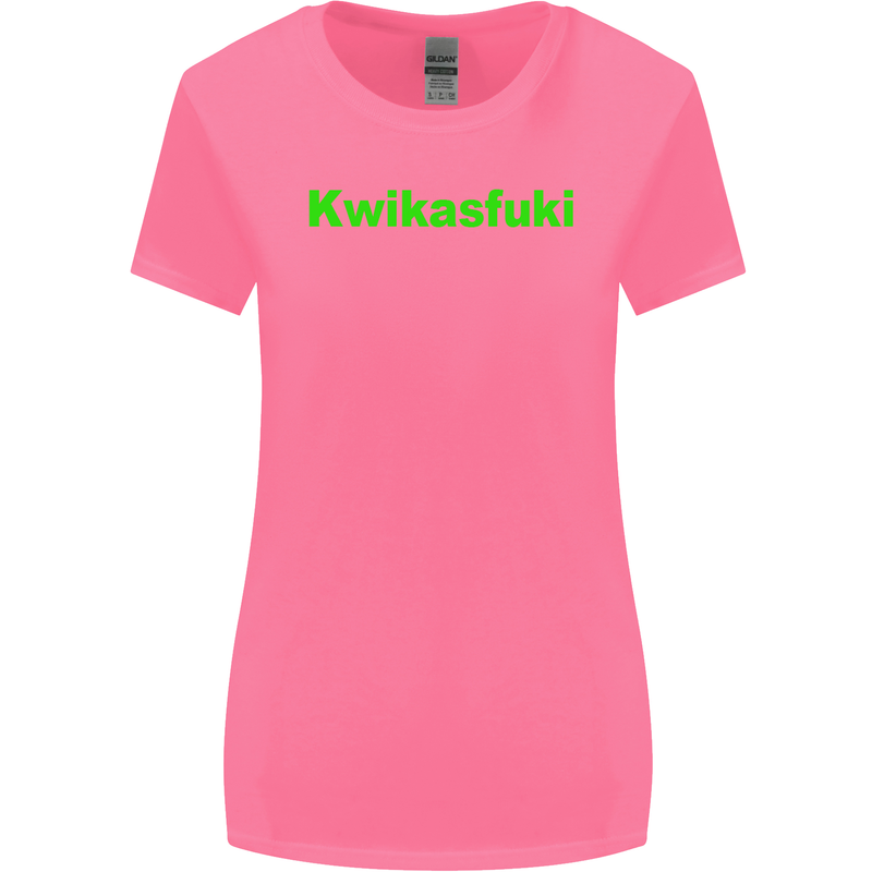 Kwikasfuki Superbike Funny Biker Motorcycle Womens Wider Cut T-Shirt Azalea