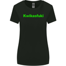 Kwikasfuki Superbike Funny Biker Motorcycle Womens Wider Cut T-Shirt Black