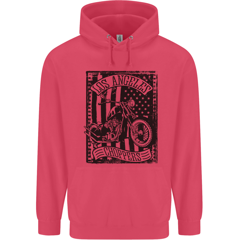 LA Choppers Motorcycle Motorbike Biker Childrens Kids Hoodie Heliconia