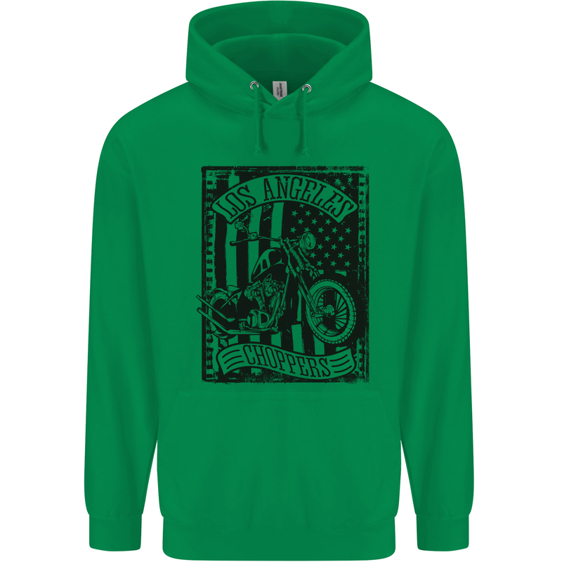 LA Choppers Motorcycle Motorbike Biker Childrens Kids Hoodie Irish Green