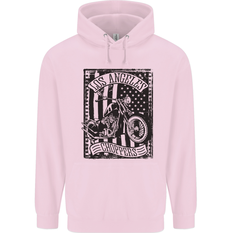 LA Choppers Motorcycle Motorbike Biker Childrens Kids Hoodie Light Pink