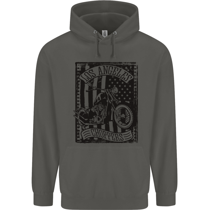 LA Choppers Motorcycle Motorbike Biker Childrens Kids Hoodie Storm Grey