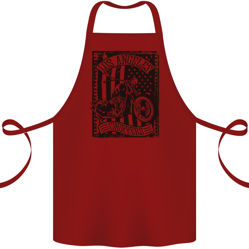 LA Choppers Motorcycle Motorbike Biker Cotton Apron 100% Organic Maroon