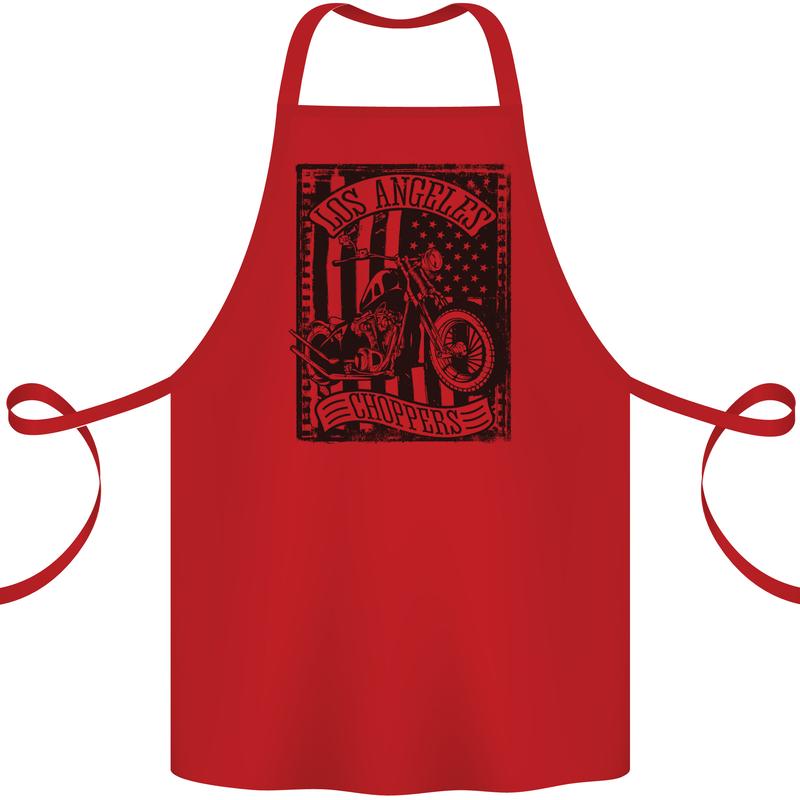 LA Choppers Motorcycle Motorbike Biker Cotton Apron 100% Organic Red