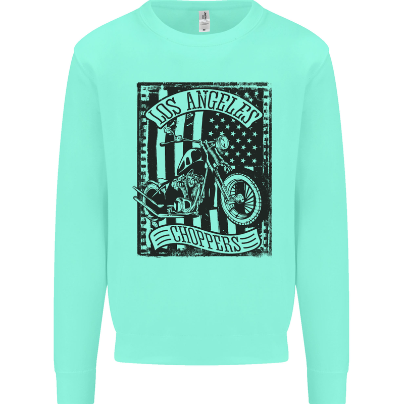 LA Choppers Motorcycle Motorbike Biker Kids Sweatshirt Jumper Peppermint
