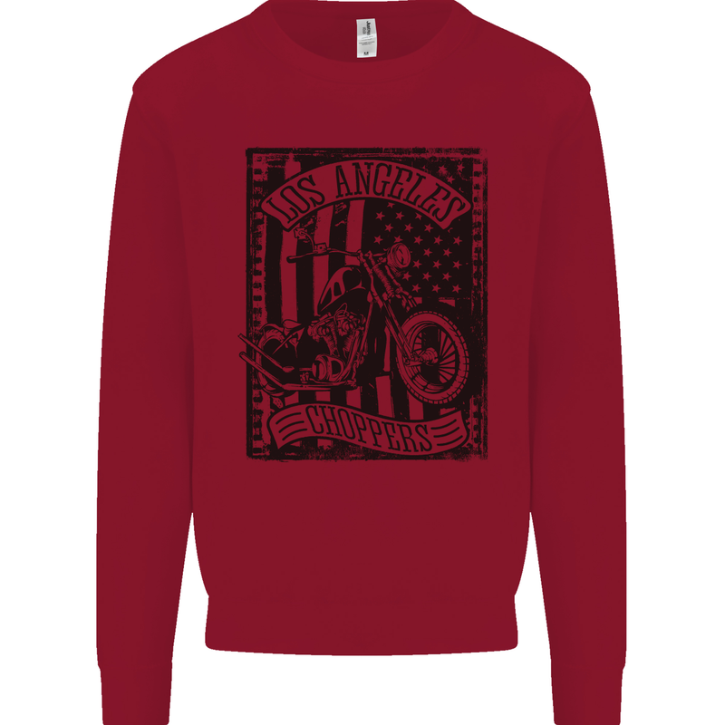 LA Choppers Motorcycle Motorbike Biker Kids Sweatshirt Jumper Red
