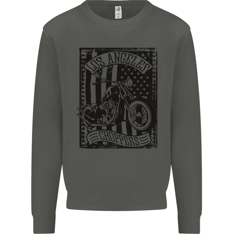 LA Choppers Motorcycle Motorbike Biker Kids Sweatshirt Jumper Storm Grey