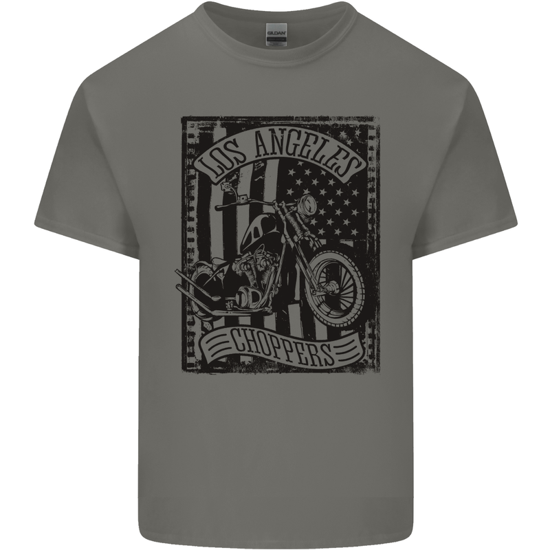 LA Choppers Motorcycle Motorbike Biker Kids T-Shirt Childrens Charcoal