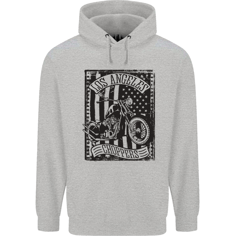 LA Choppers Motorcycle Motorbike Biker Mens 80% Cotton Hoodie Sports Grey