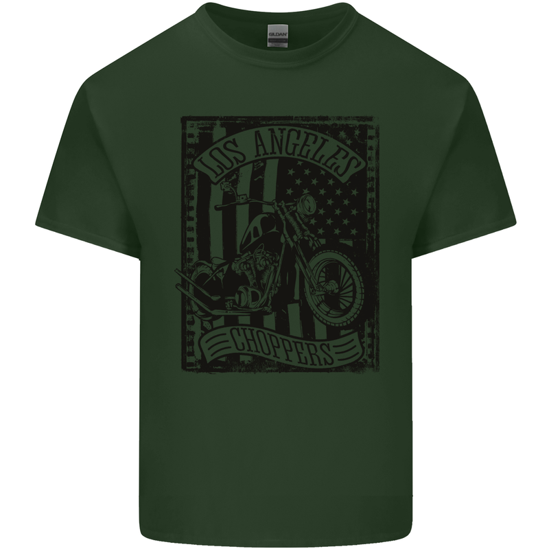 LA Choppers Motorcycle Motorbike Biker Mens Cotton T-Shirt Tee Top Forest Green