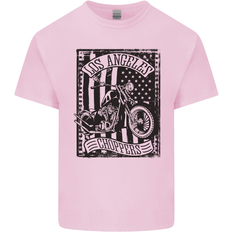 LA Choppers Motorcycle Motorbike Biker Mens Cotton T-Shirt Tee Top Light Pink