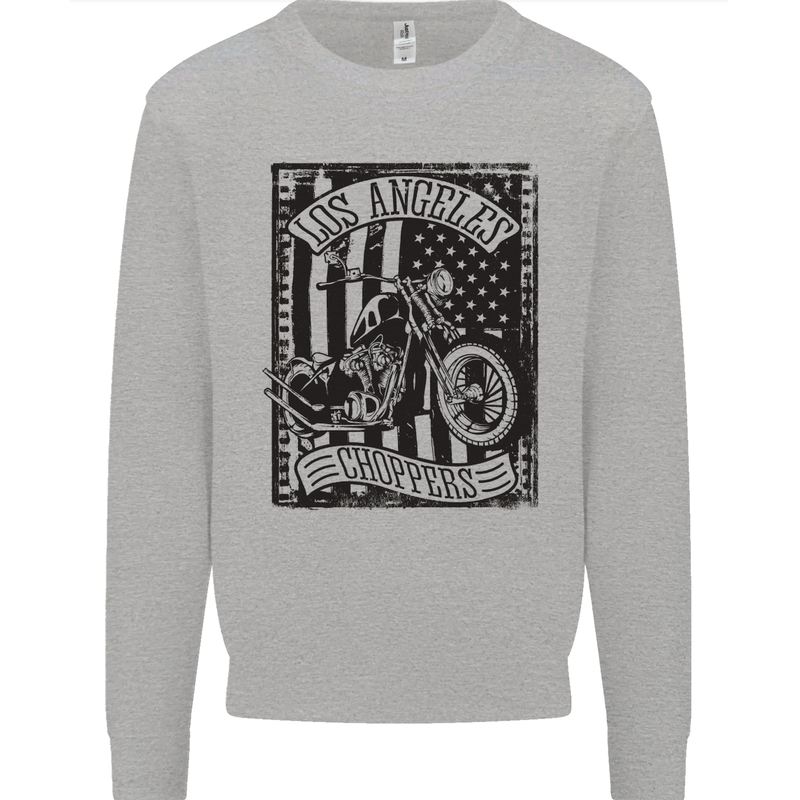 LA Choppers Motorcycle Motorbike Biker Mens Sweatshirt Jumper Sports Grey