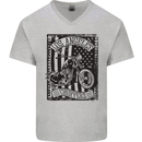 LA Choppers Motorcycle Motorbike Biker Mens V-Neck Cotton T-Shirt Charcoal