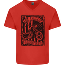 LA Choppers Motorcycle Motorbike Biker Mens V-Neck Cotton T-Shirt Red