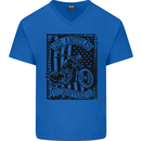 LA Choppers Motorcycle Motorbike Biker Mens V-Neck Cotton T-Shirt Royal Blue