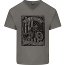 LA Choppers Motorcycle Motorbike Biker Mens V-Neck Cotton T-Shirt Sports Grey